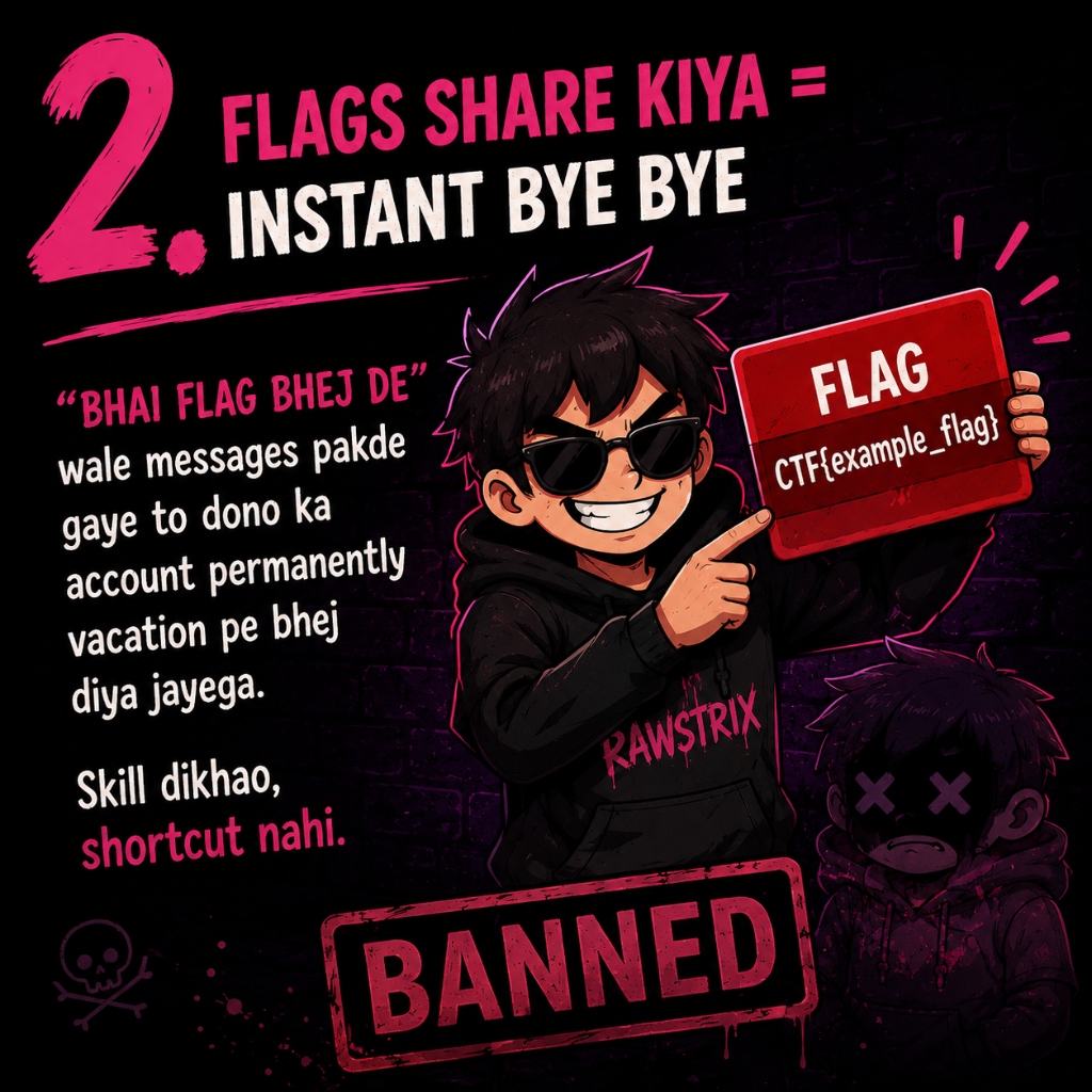 FLAGS SHARE KIYA = INSTANT BYE BYE