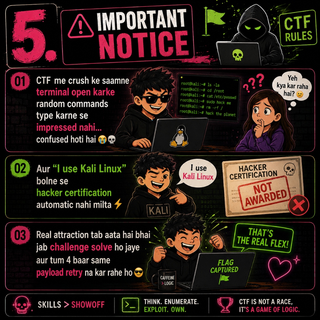 IMPORTANT NOTICE: SKILL OVER SHOWOFF